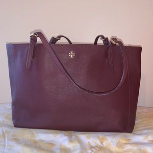Tory Burch Plum Large Buckle Tote